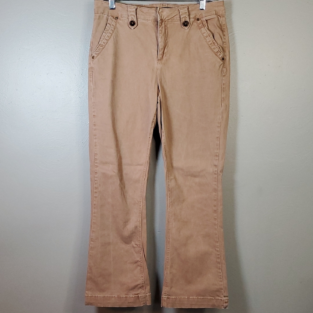 One On One Womens Tan Flared Pants. Size 12
